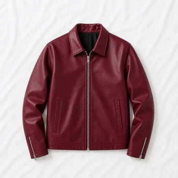 Premium Faux Maroon Leather Jacket - Affordable Slim Fit Outerwear | Blckout