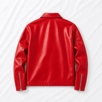Red Leather Jacket for Unisex | Premium Faux Leather Biker Edition | Blckout