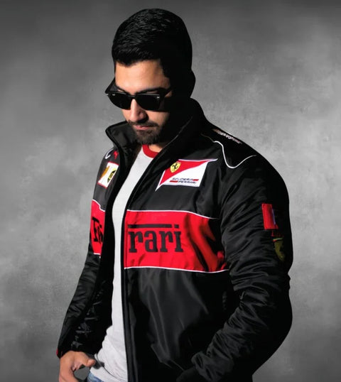 Black F1 Ferrari Racing Jacket – Premium Motorsport Streetwear | Blckout