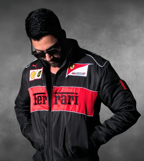 Black F1 Ferrari Racing Jacket – Premium Motorsport Streetwear | Blckout