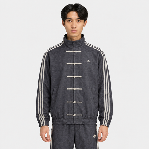 Men Dark Grey CNY Jacket -  Chinese New Year Tang Style Mandarin Collar | Blckout