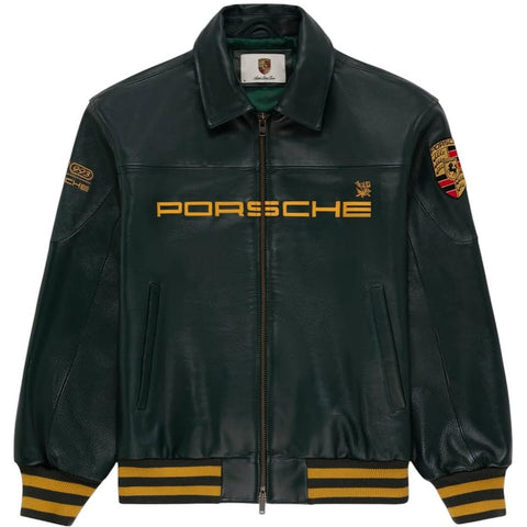 green Porsche leather jacket - streetwear style India