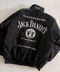 Black jacket with Jack Daniel's branding on a light background