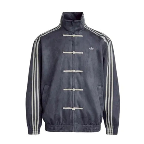 Men Dark Grey CNY Jacket -  Chinese New Year Tang Style Mandarin Collar | Blckout