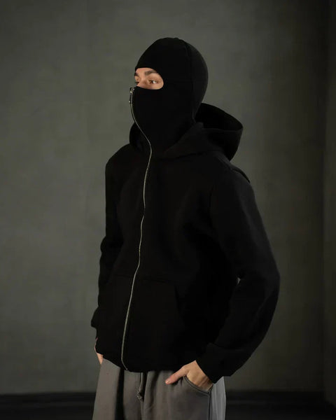 Black Balaclava Hoodie – Stealth Comfort Edition | Blckout