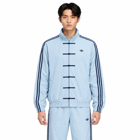 Blckout Men Sky Blue CNY Jacket | Chinese New Year  Knot Jacket silhouette
